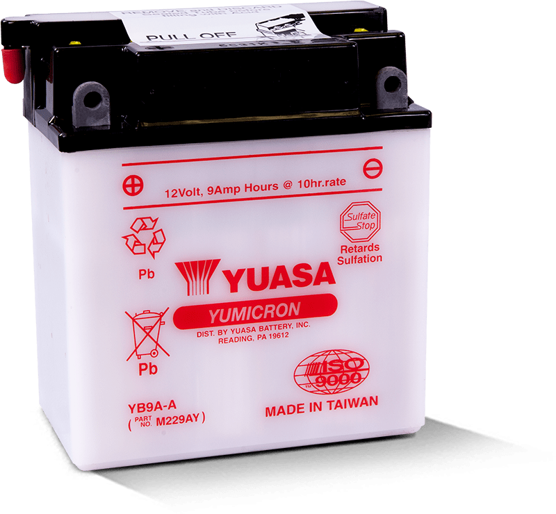 Yuasa YB9A-A Yumicron 12 Volt Battery - Striker Modified