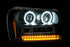 ANZO 2002-2009 Chevrolet Trailblazer Projector Headlights w/ Halo Black - Striker Modified