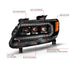 ANZO 15-22 Chevy Colorado Blk Housing Full LED DRL Projector Headlight w/ Sequential Light Bar - Striker Modified