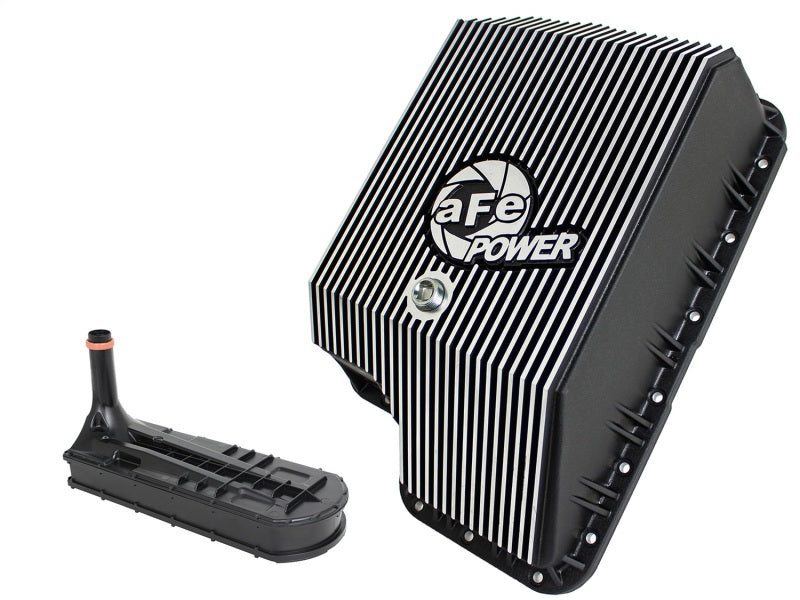 afe Transmission Pan (Black); Ford Diesel Trucks 03-10 V8-6.0/6.4L (td) - Striker Modified