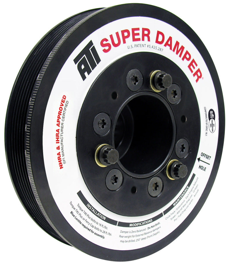 ATI Damper - 7.48in - Alum - 6 Grv - Dodge - 05-10 - 17 Per OD - Non VVT 6.1L/392/426 - 3 Ring - Striker Modified