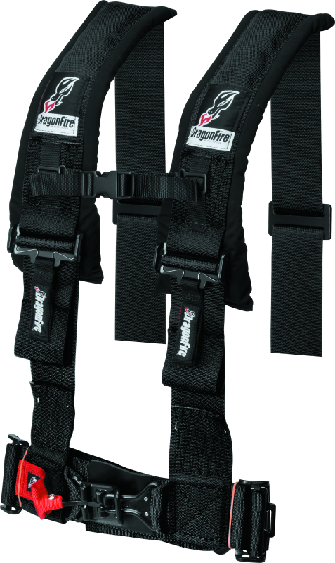 DragonFire Racing Harness- H-Style- 4-Point- 3in Buckle- Black - Striker Modified