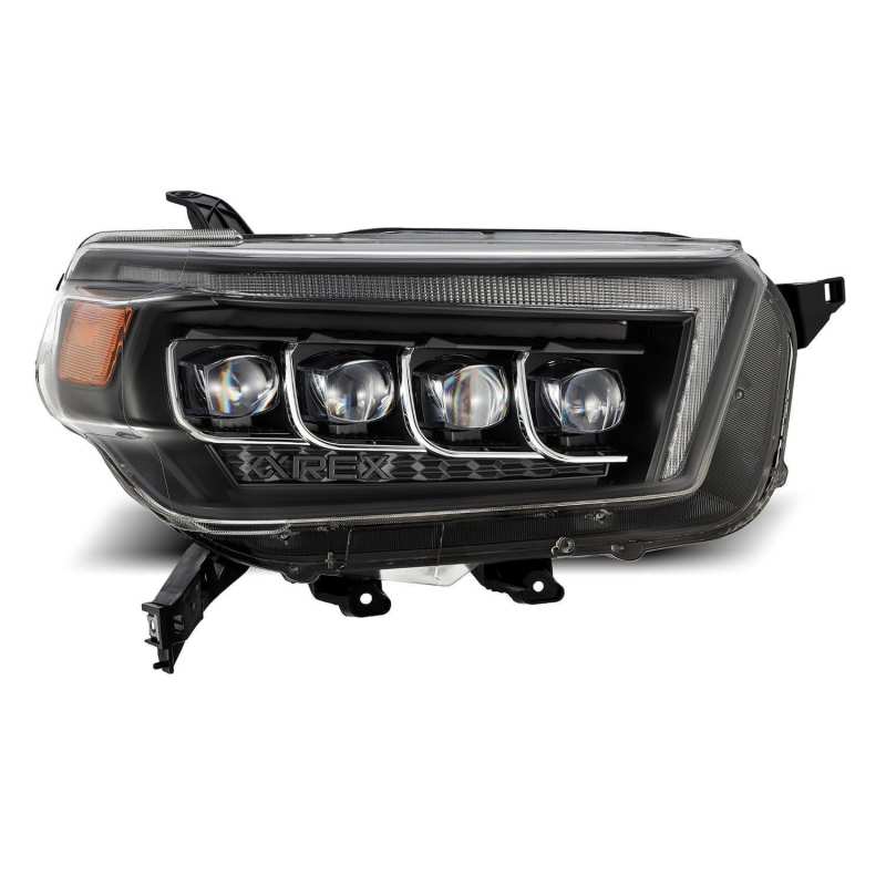 AlphaRex 10-13 Toyota 4Runner NOVA LED Projector Headlights Plank Style Black w/Seq Signal/DRL - Striker Modified