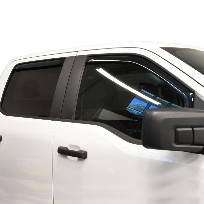 Westin 2015-2018 Ford F-150 SuperCrew Wade In-Channel Wind Deflector 4pc - Smoke - Striker Modified