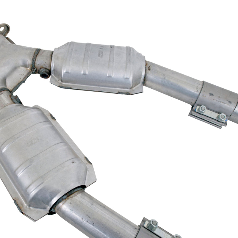 BBK 99-04 Mustang 4.6 GT / Cobra High Flow X Pipe With Catalytic Converters - 2-1/2 - Striker Modified