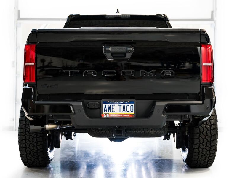 AWE Exhaust for 4th Gen Toyota Tacoma Dual Diamond Black Tips - Striker Modified
