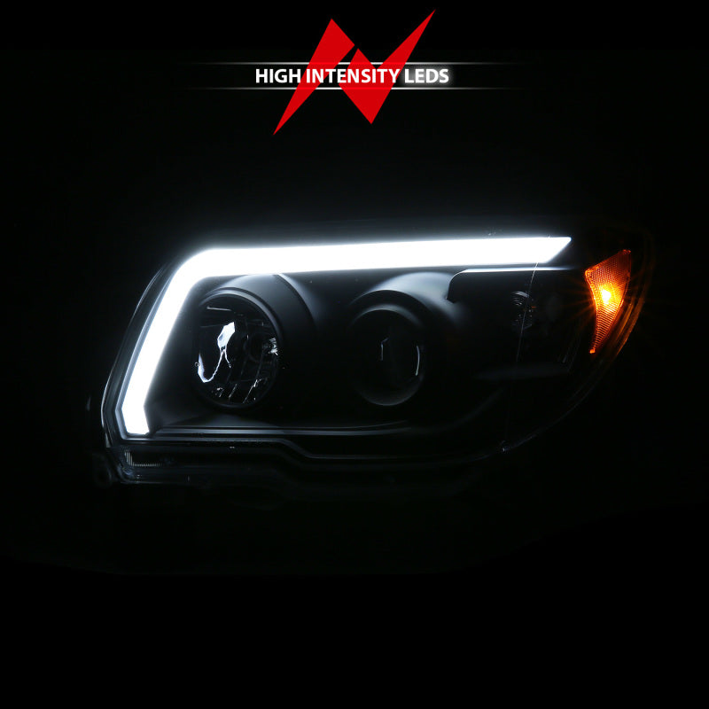 ANZO 06-09 Toyota 4 Runner Projector Headlights Plank Style - Black - Striker Modified
