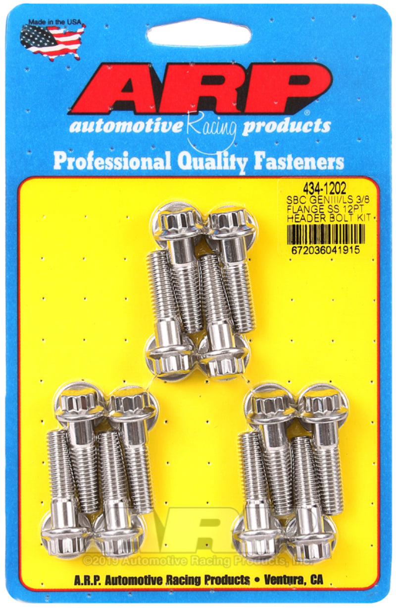 ARP Chevy SBC/GenIII LS 3/8in Flange SS 12pt Header Bolt Kit - Striker Modified