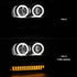 ANZO 2002-2009 Chevrolet Trailblazer Projector Headlights w/ Halo Black - Striker Modified