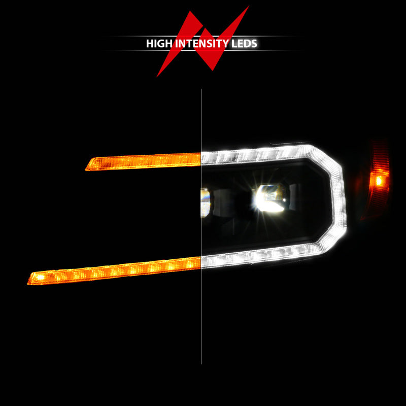 ANZO 15-22 Chevy Colorado Blk Housing Full LED DRL Projector Headlight w/ Sequential Light Bar - Striker Modified