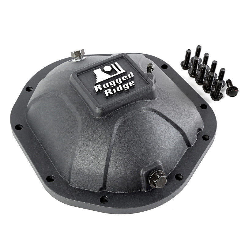 Rugged Ridge Boulder Aluminum Differential Cover Dana 44 Black - Striker Modified