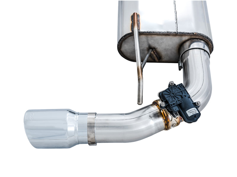 AWE Tuning Ford Focus RS SwitchPath Cat-back Exhaust - Chrome Silver Tips - Striker Modified