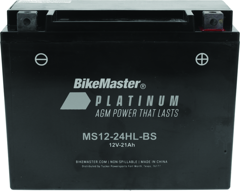 BikeMaster AGM Battery - MS12-24HL-BS - Striker Modified