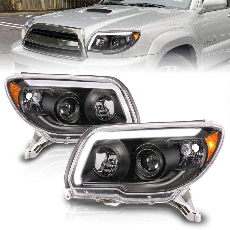 ANZO 06-09 Toyota 4 Runner Projector Headlights Plank Style - Black - Striker Modified