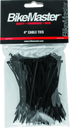 BikeMaster 4in Cable Ties (Pack of 100) - Black - Striker Modified