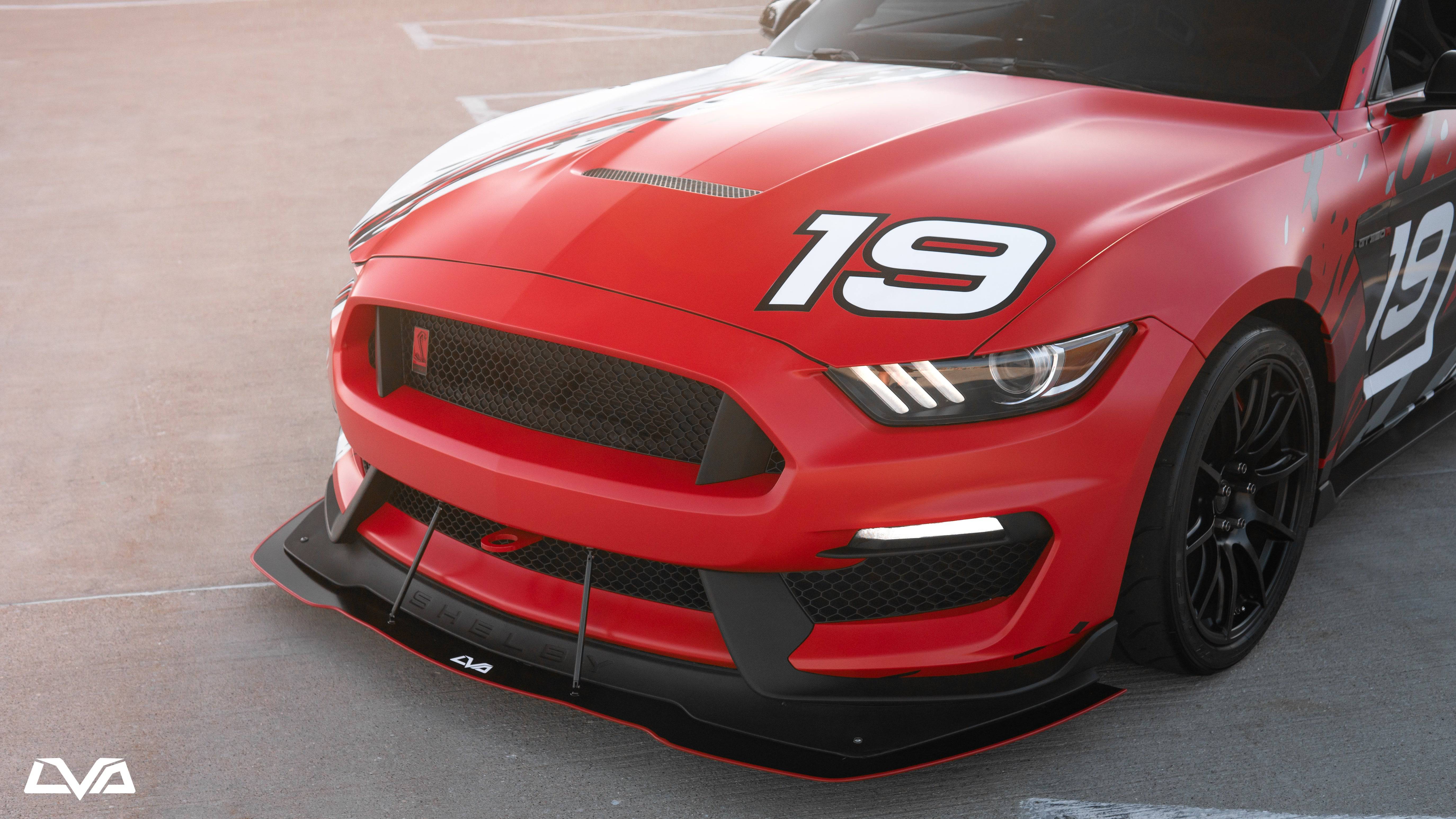 LVA 2015-2021 Ford Mustang GT350R Front Splitter (OEM Bumper) - Striker Modified