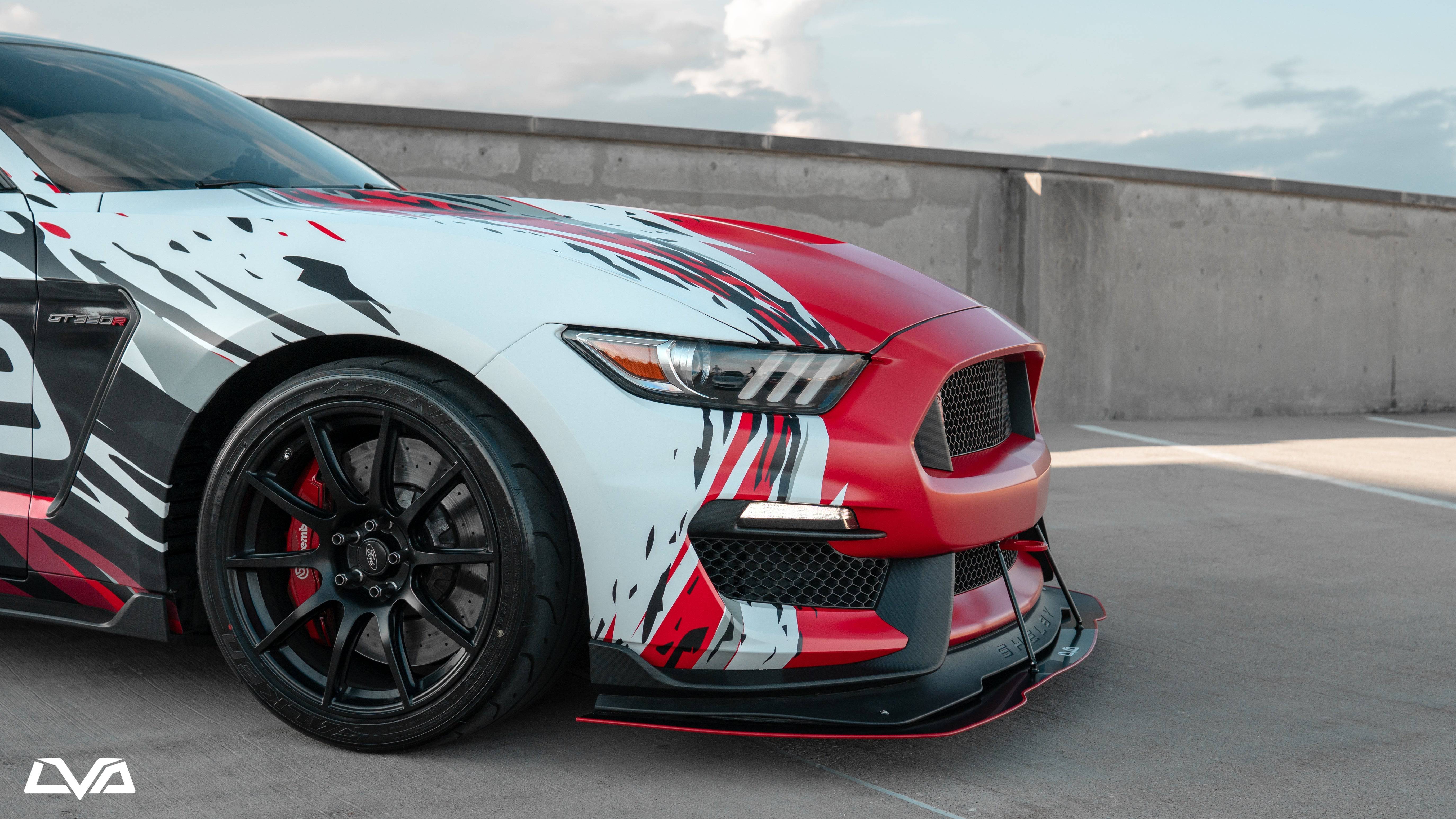 LVA 2015-2021 Ford Mustang GT350R Front Splitter (OEM Bumper) - Striker Modified