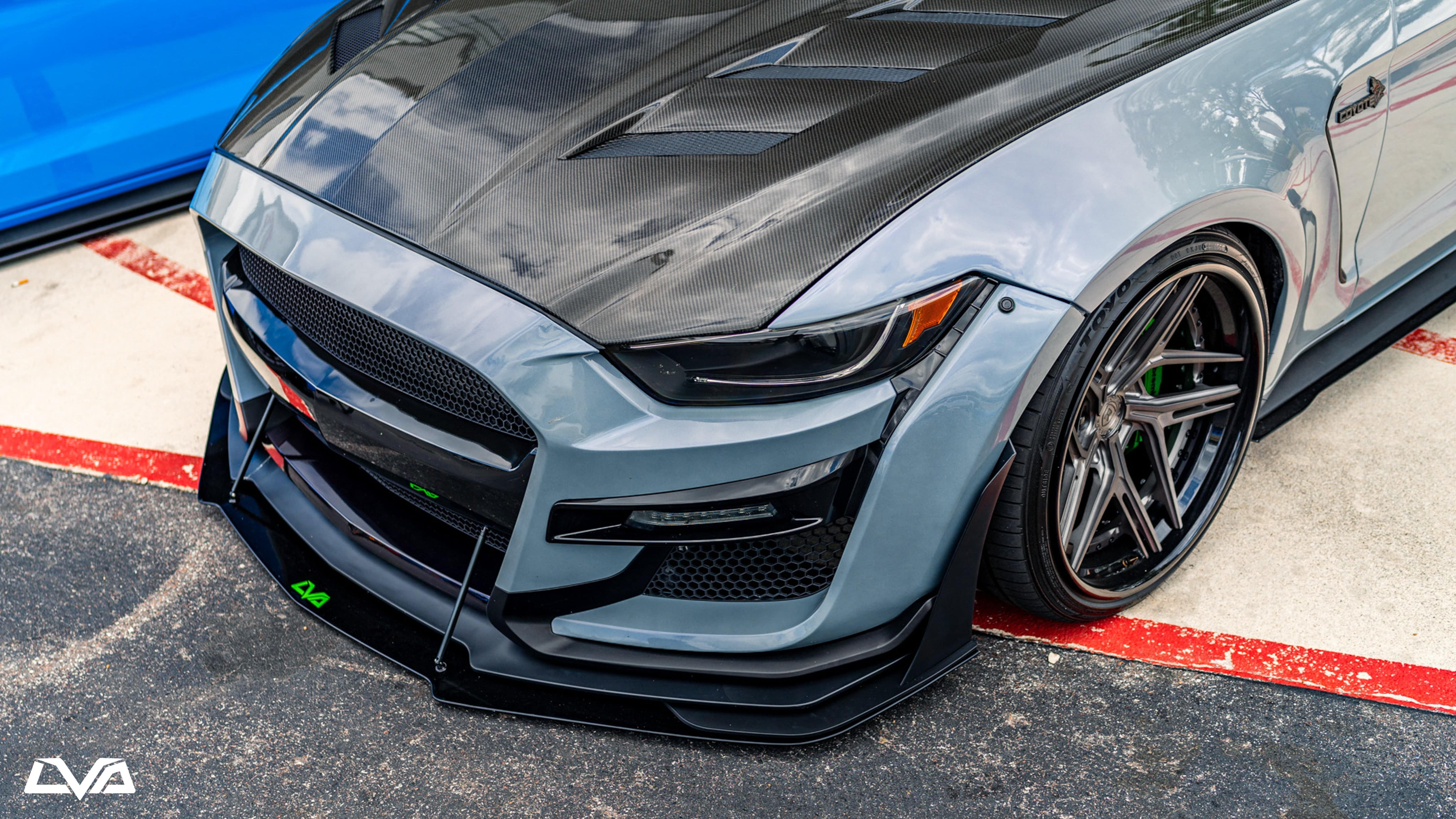 LVA 2015-2023 Ford Mustang GT500 V.2 Front Splitter (Aftermarket Bumper) - Striker Modified