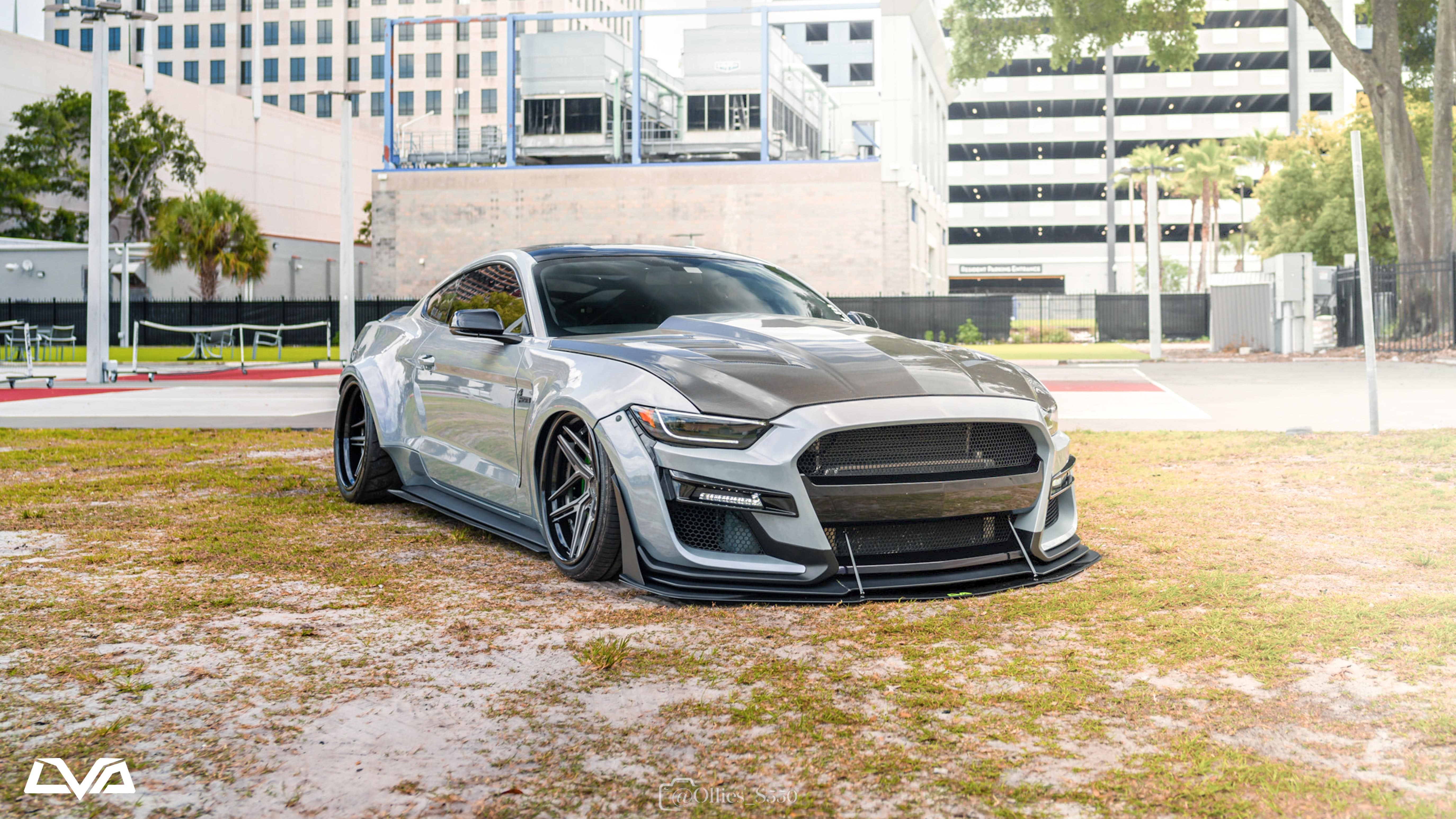 LVA 2015-2023 Ford Mustang GT500 V.2 Front Splitter (Aftermarket Bumper) - Striker Modified