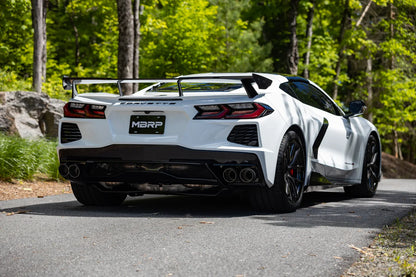 MBRP 20-25 Chevrolet Corvette C8 3in Cat Back Quad Split Rear Exit w/ Carbon Fiber Tips
