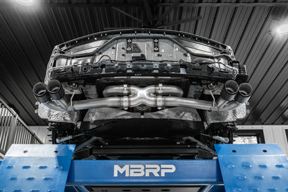 MBRP 20-25 Chevrolet Corvette C8 3in Cat Back Quad Split Rear Exit w/ Carbon Fiber Tips