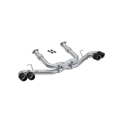 MBRP 20-25 Chevrolet Corvette C8 3in Cat Back Quad Split Rear Exit w/ Carbon Fiber Tips