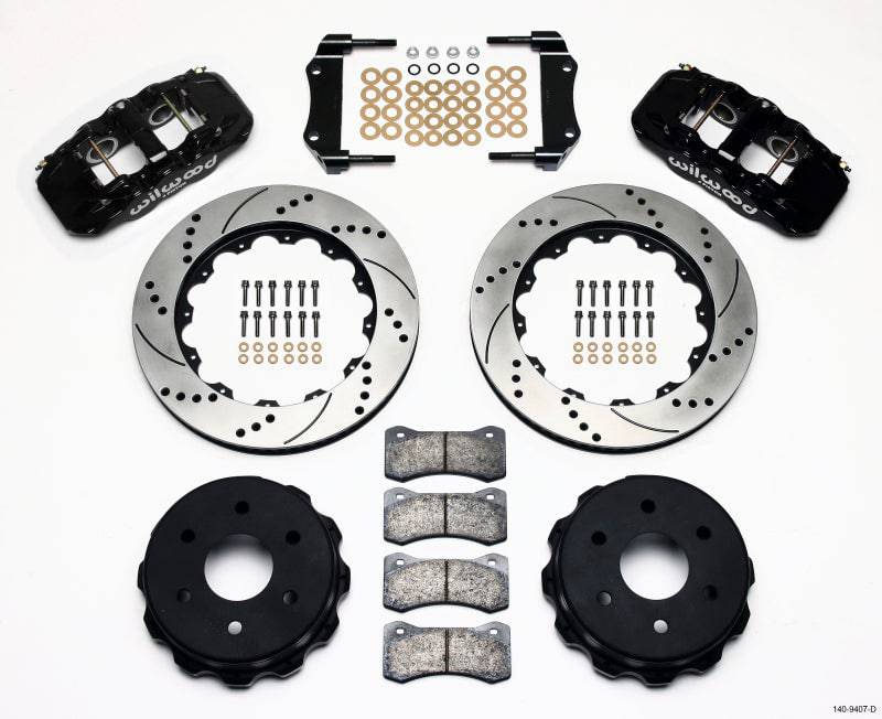 Wilwood AERO4 RearTruck Kit 14.25in Drilled 1999-2010 GM 1500-SUV 1 Piston OE Caliper - Striker Modified