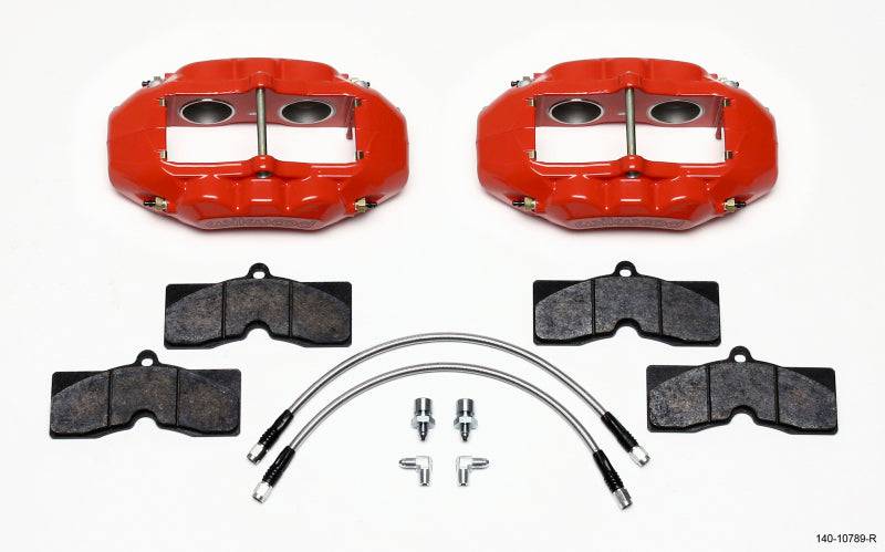 Wilwood D8-4 Front Caliper Kit Red Corvette C2 / C3 65-82 - Striker Modified