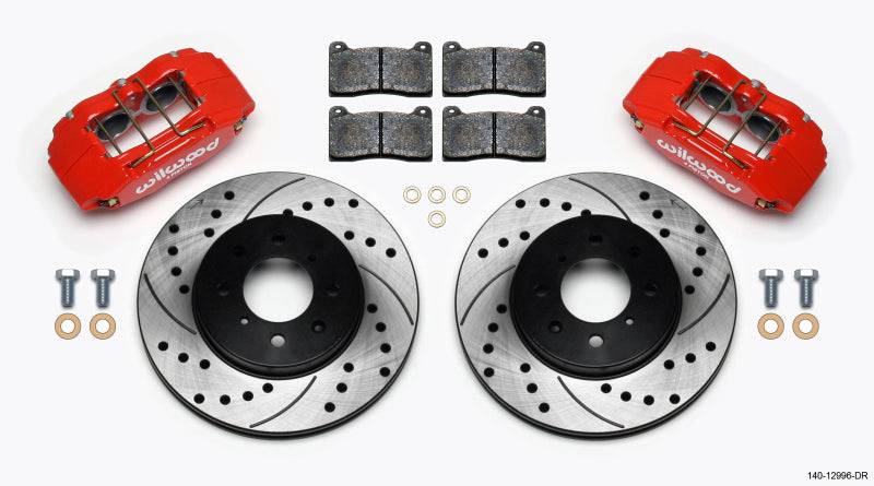 Wilwood DPHA Front Caliper & Rotor Kit Drill Red Honda / Acura w/ 262mm OE Rotor - Striker Modified