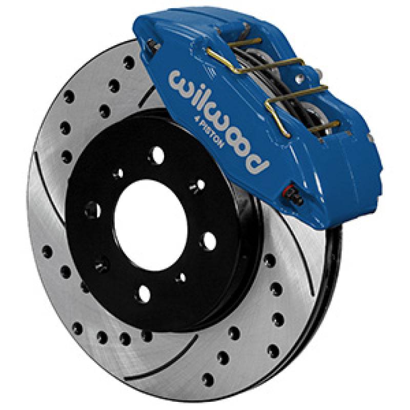 Wilwood DPHA Front Caliper & Rotor Kit Drilled Honda / Acura w/ 262mm OE Rotor - Competition Blue - Striker Modified