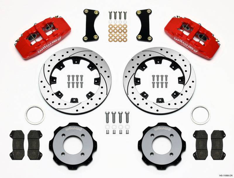 Wilwood Dynapro 6 Front Hat Kit 12.19in Drilled Red 2011 Fiesta - Striker Modified