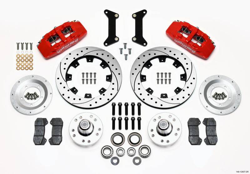 Wilwood Dynapro 6 Front Hub Kit 12.19in Drilled Red 79-87 GM G Body - Striker Modified
