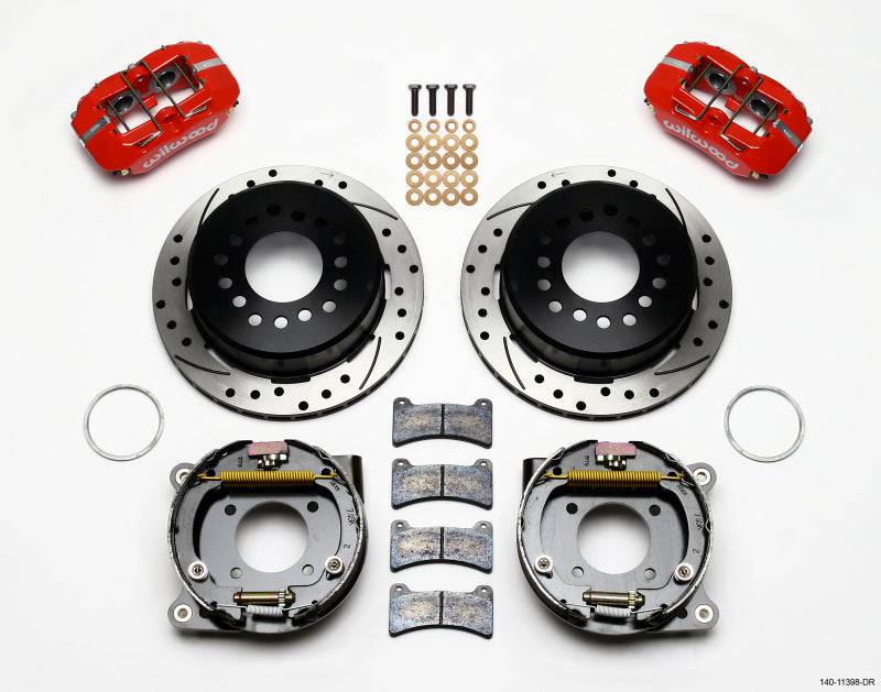 Wilwood Dynapro Low-Profile 11.00in P-Brake Kit Drill-Red Chevy 12 Bolt 2.75in Off w/ C-Clips - Striker Modified