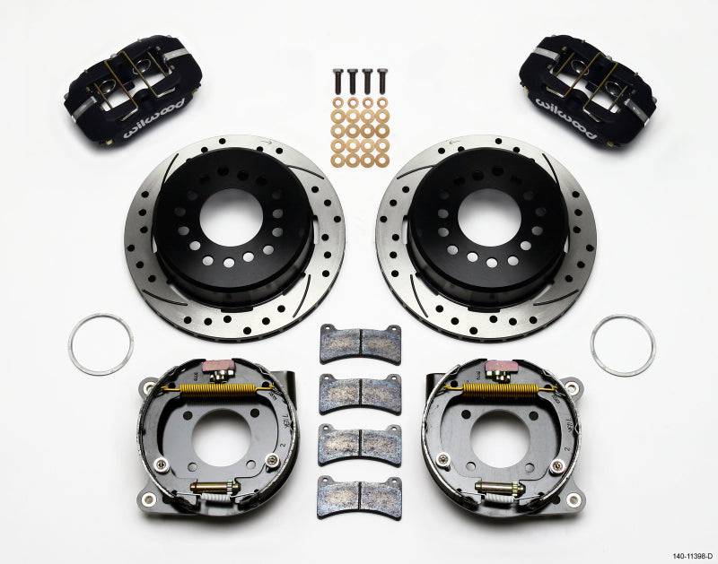 Wilwood Dynapro Low-Profile 11.00in P-Brake Kit Drilled Chevy 12 Bolt 2.75in Off w/ C-Clips - Striker Modified