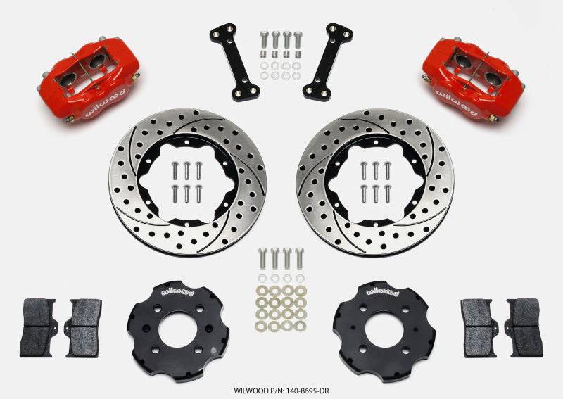 Wilwood Forged Dynalite Front Hat Kit 11.00in Drilled Red Integra/Civic w/Fac.240mm Rtr - Striker Modified