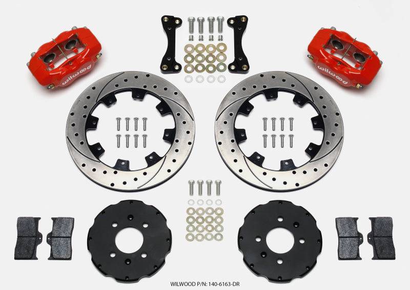 Wilwood Forged Dynalite Front Hat Kit 12.19in Drilled Red 94-01 Honda/Acura w/262mm Disc - Striker Modified