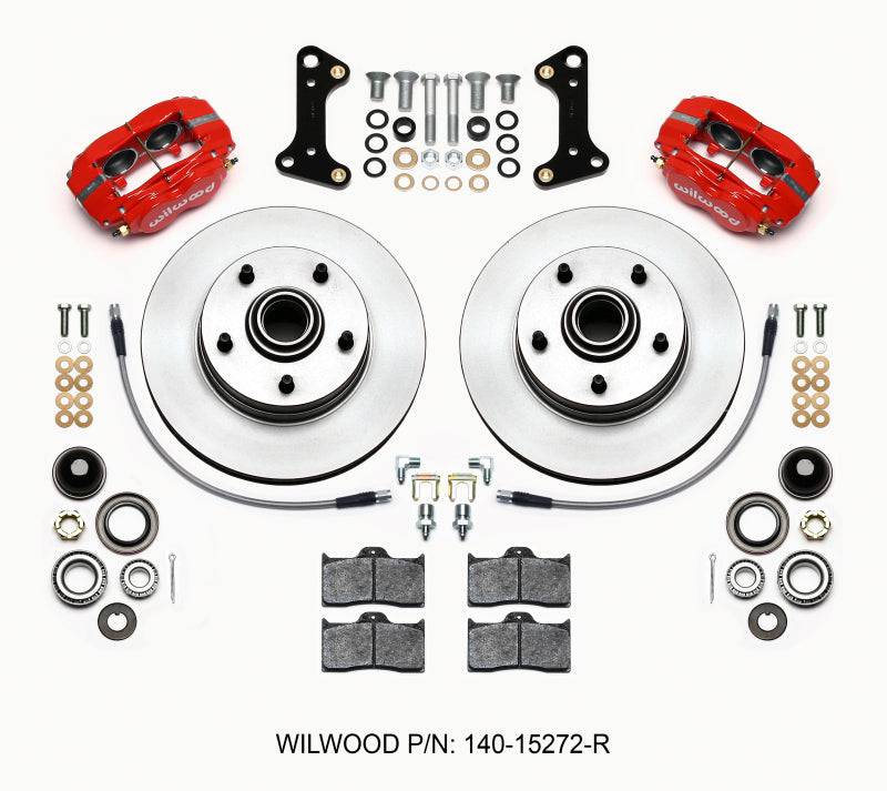 Wilwood Forged Dynalite-M Front Kit 11.00in 1 PC Rotor&Hub Red 67-69 Camaro 64-72 Nova Chevelle - Striker Modified