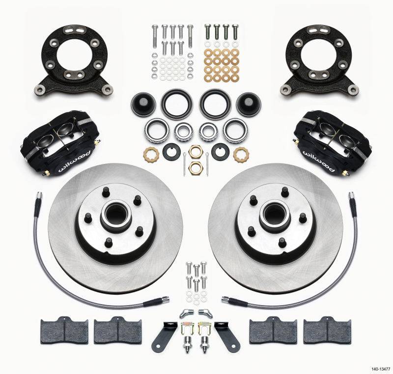 Wilwood Forged Dynalite-M Front Kit 11.30in 1 PC Rotor&Hub 1970-1973 Mustang Disc & Drum Spindle - Striker Modified