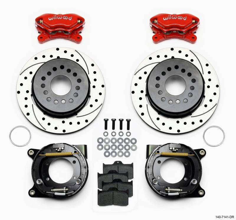Wilwood Forged Dynalite P/S P-B Kit Drilled-Red Chevy 12 Bolt w/ C-Clips - Striker Modified