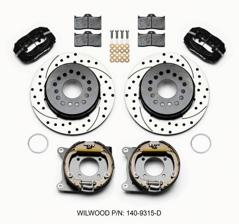 Wilwood Forged Dynalite P/S Park Brake Kit Drilled 12 Bolt 2.75in offset Staggered Shock - Striker Modified