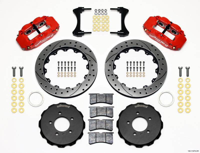 Wilwood Narrow Superlite 6R Front Hat Kit 12.88in Drill Red 2006-Up Civic / CRZ - Striker Modified