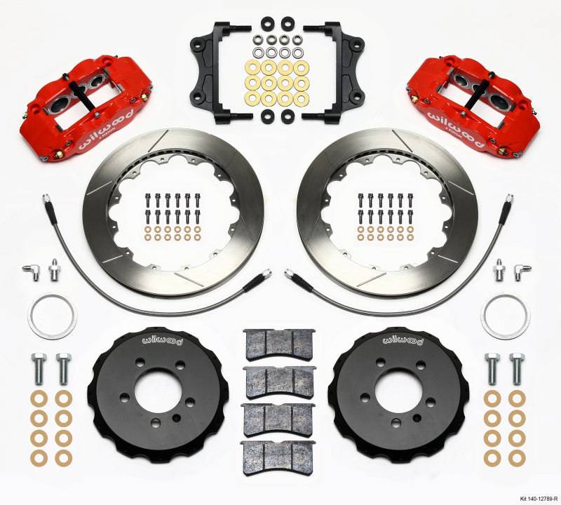 Wilwood Narrow Superlite 6R Front Hat Kit 12.88in Red 06-12 Volkswagen GTI w/ Lines - Striker Modified