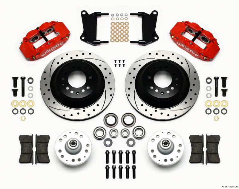 Wilwood Narrow Superlite 6R Front Hub & 1PC Rtr Kit 12.88in Dril -Red 67-69 Camaro 64-72 Nova - Striker Modified