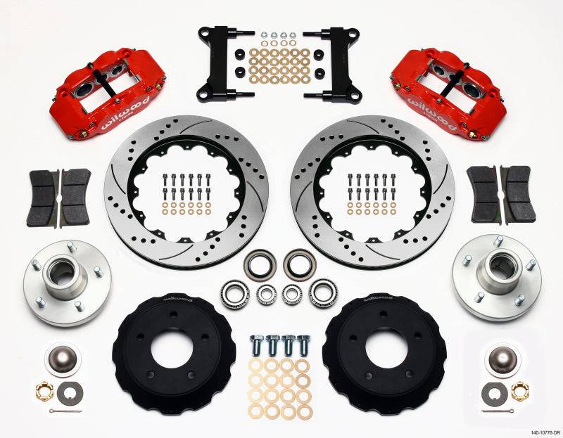 Wilwood Narrow Superlite 6R Front Hub Kit 14.00in Drill Red Chevy C-10 60-87 CPP Drop Spindle - Striker Modified
