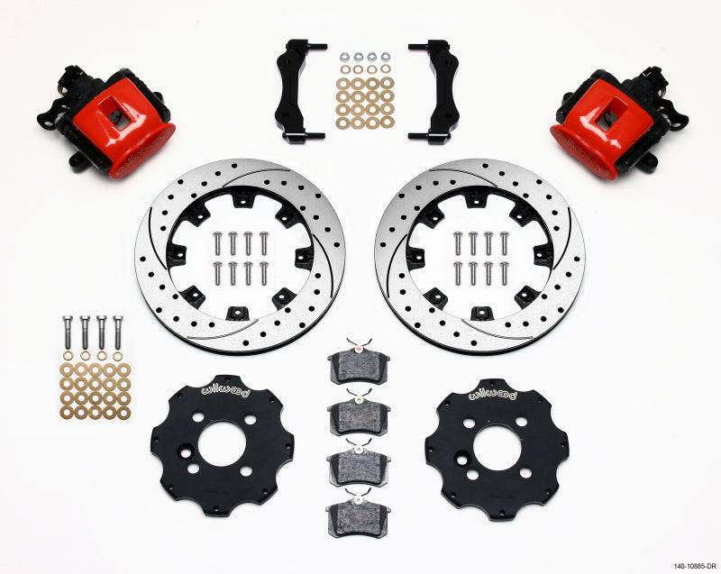 Wilwood Combination Parking Brake Rear Kit 11.75in Drilled Red Mini Cooper - Striker Modified
