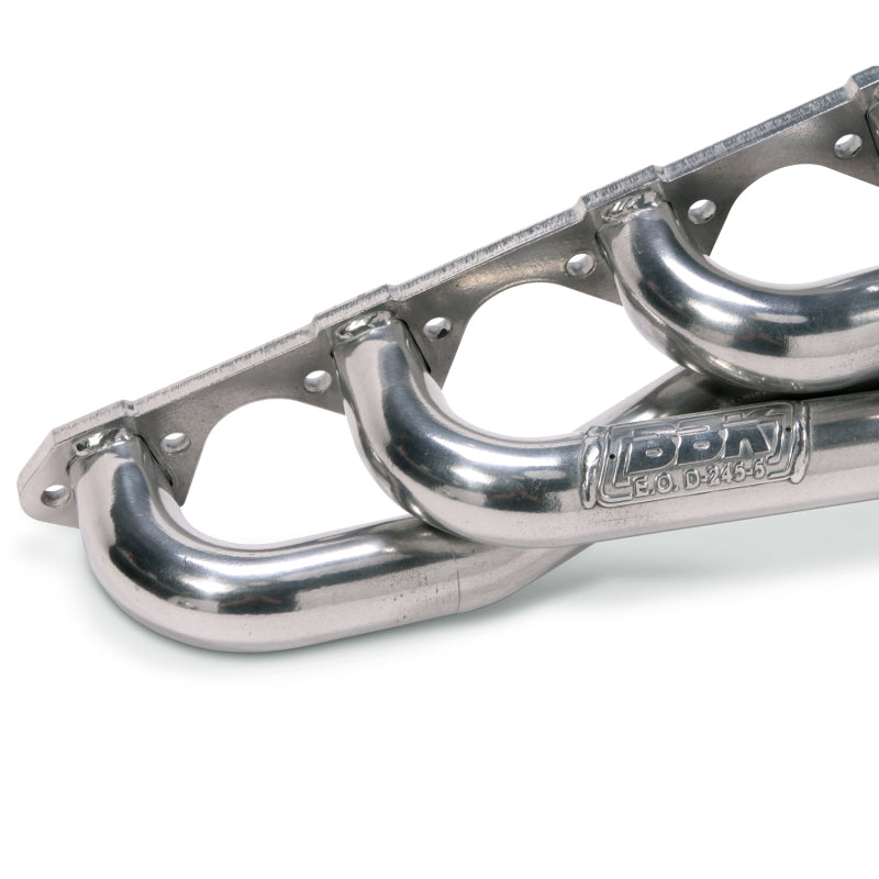 BBK 79-93 Mustang 5.0 Shorty Unequal Length Exhaust Headers - 1-5/8 Silver Ceramic - Striker Modified