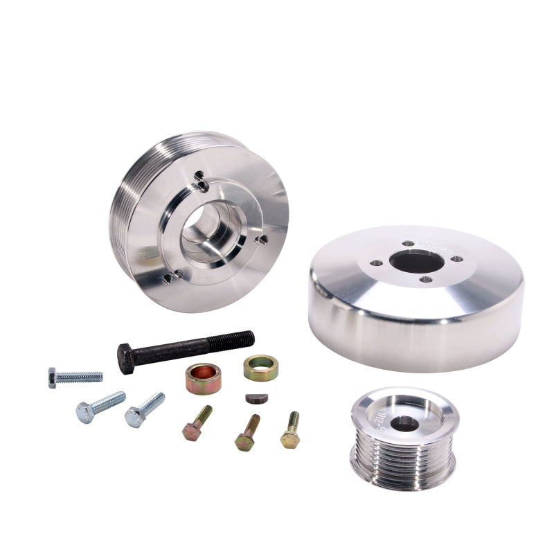 BBK 97-04 Ford F150 Expedition 4.6 5.4 Underdrive Pulley Kit - Lightweight CNC Billet Aluminum (3pc) - Striker Modified