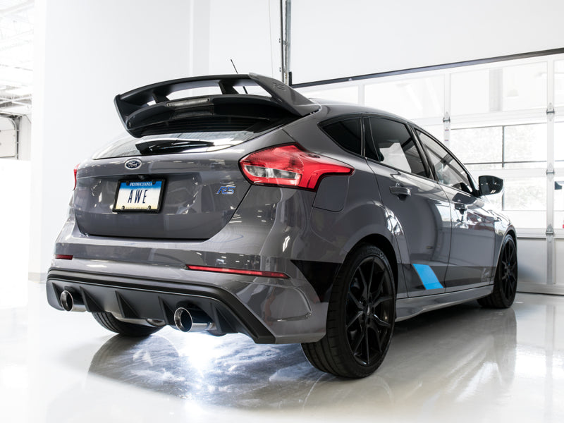 AWE Tuning Ford Focus RS SwitchPath Cat-back Exhaust - Diamond Black Tips - Striker Modified