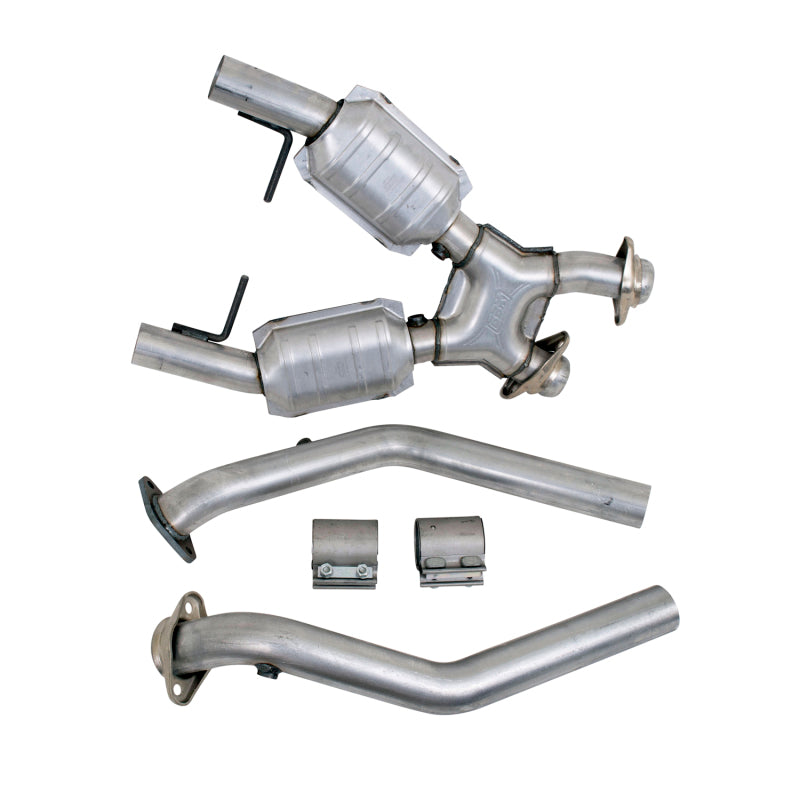 BBK 96-98 Mustang 4.6 GT High Flow X Pipe With Catalytic Converters - 2-1/2 - Striker Modified