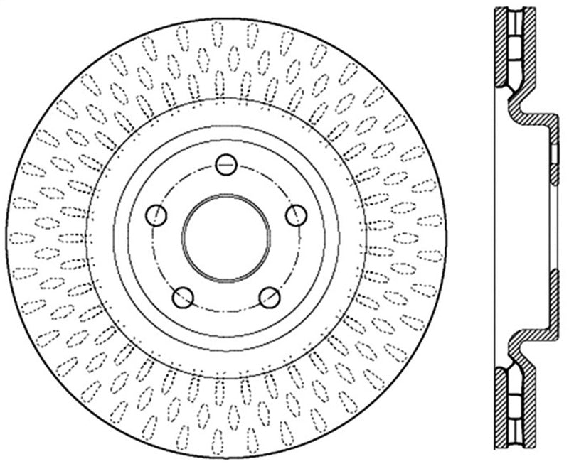 StopTech 12-18 Jeep Grand Cherokee SRT8 (380mm Front Disc) Front Left Slotted Sport Brake Rotor - Striker Modified